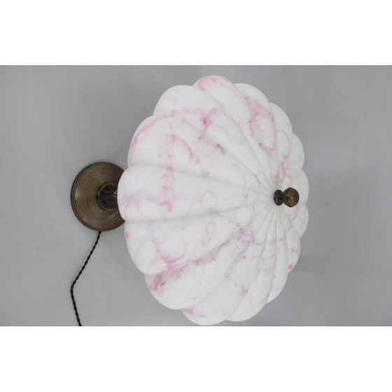 Image 1 of Vintage secession table lamp in brass and glass, Czechoslovakia 1920