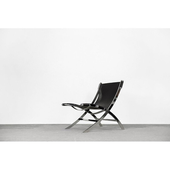 Image 1 of Vintage Italian Minimalist Leather Chair, 1980s
