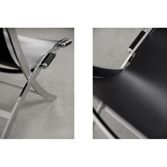 Image 1 of Vintage Italian Minimalist Leather Chair, 1980s