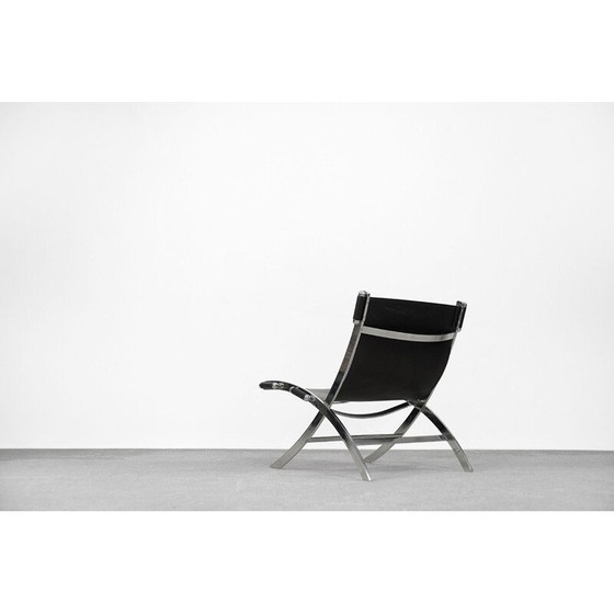 Image 1 of Vintage Italian Minimalist Leather Chair, 1980s