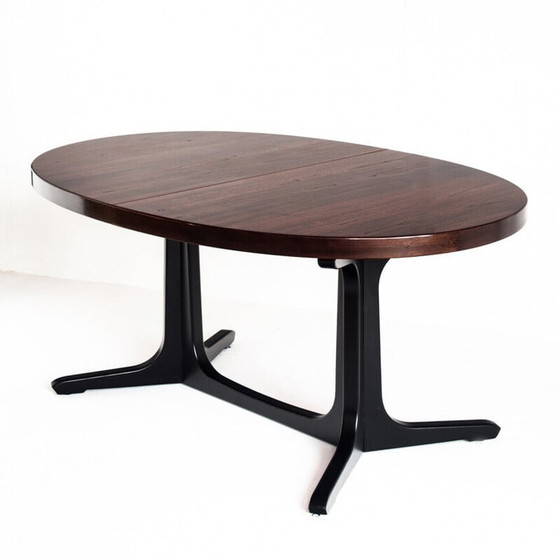 Image 1 of Vintage oakwood and elmwood table with extension, France 1970