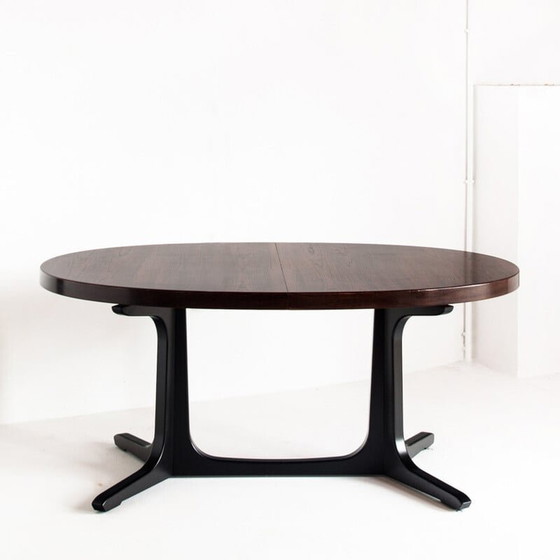 Image 1 of Vintage oakwood and elmwood table with extension, France 1970