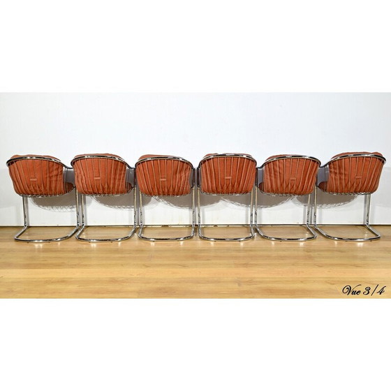Image 1 of Set of 6 vintage chairs in chrome metal and wire for Rima, Italy 1970