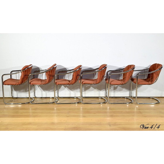 Image 1 of Set of 6 vintage chairs in chrome metal and wire for Rima, Italy 1970