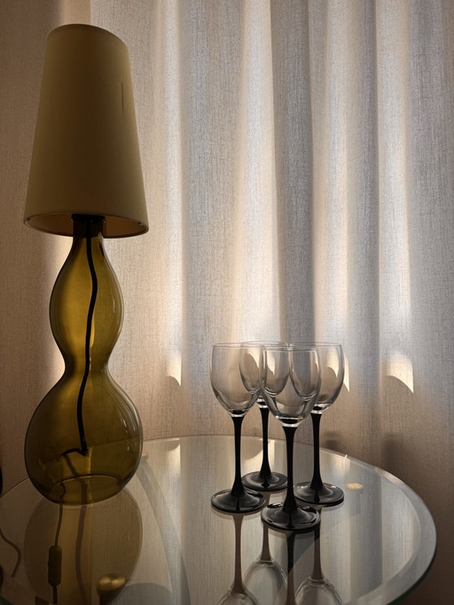 Luminarc Wine Glasses with Black Foot