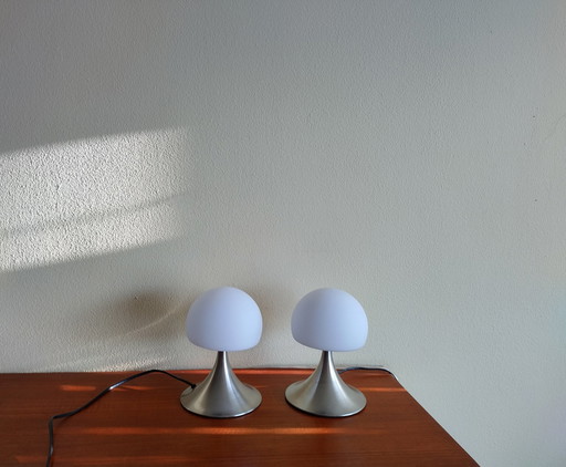 Set of Retro Mushroom Touch Lamps