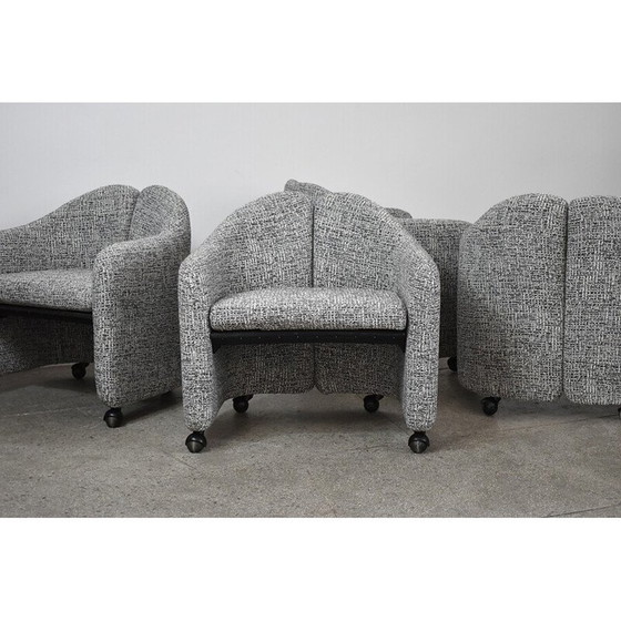 Image 1 of Set of 4 vintage Ps142 armchairs by Eugenio Gerli for Tecno, 1960s