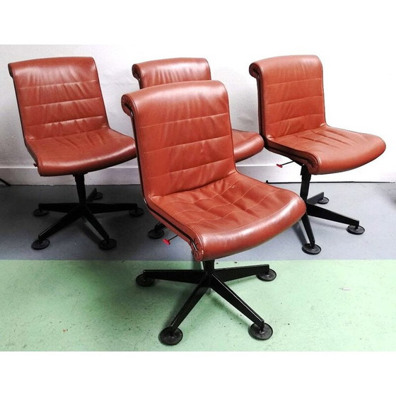 Image 1 of Vintage leather office chair by Sapper for Knoll