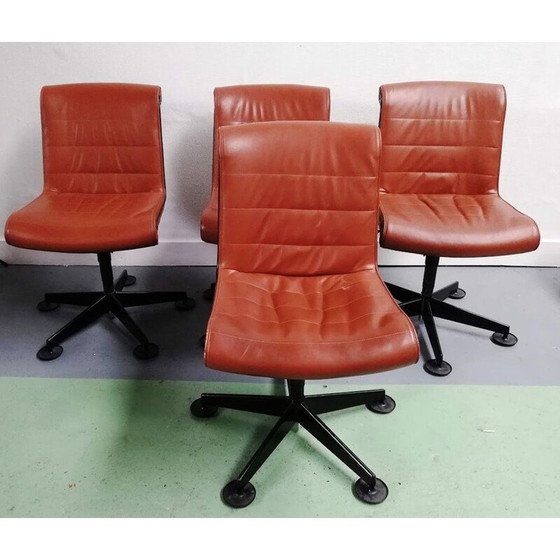 Image 1 of Vintage leather office chair by Sapper for Knoll