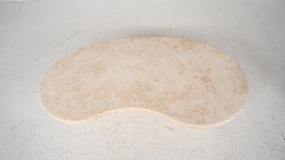 Image 1 of Contemporary Bean Shaped Coffee Table, Travertine