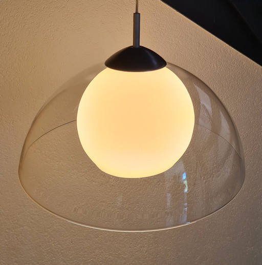 Lampe suspendue en verre massif