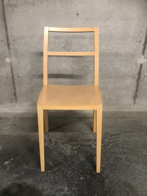 2 Chairs In Clear Wood - Italian Design.