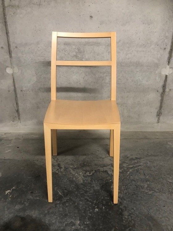 Image 1 of 2 Chairs In Clear Wood - Italian Design.