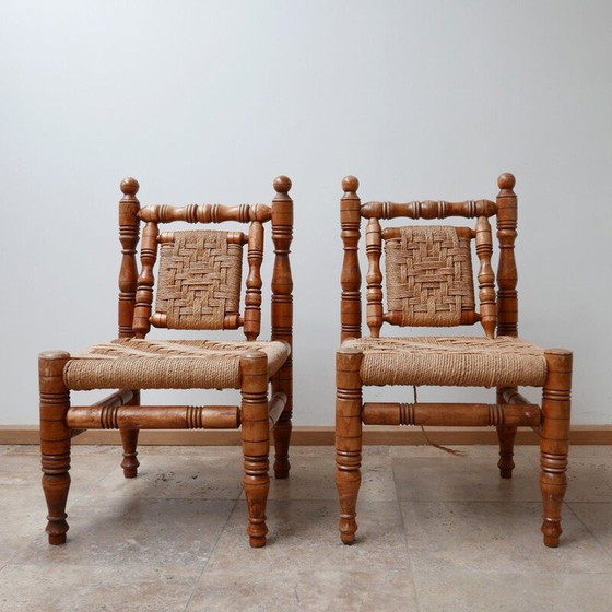 Image 1 of Pair of vintage Easy Lounge Chairs Audoux Minet, French 1960s