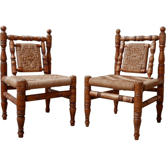 Image 1 of Pair of vintage Easy Lounge Chairs Audoux Minet, French 1960s
