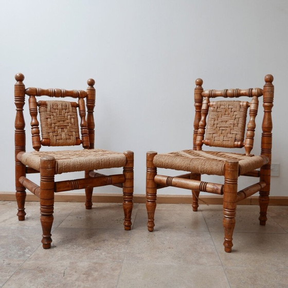Image 1 of Pair of vintage Easy Lounge Chairs Audoux Minet, French 1960s