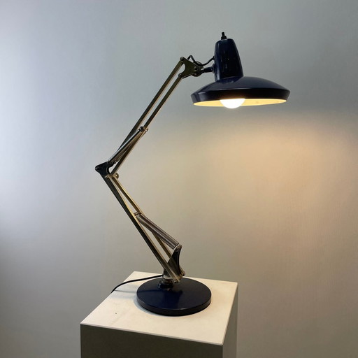 Blue desk lamp '67 G De Luxe' by Phase Madrid, Spain 1970s