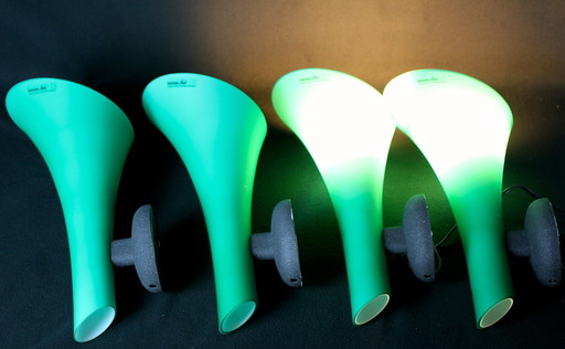 Four Green Murano Glass Wall Lights, Carlo Nason For Murano Due