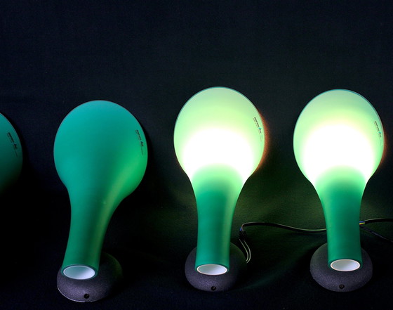 Image 1 of Four Green Murano Glass Wall Lights, Carlo Nason For Murano Due