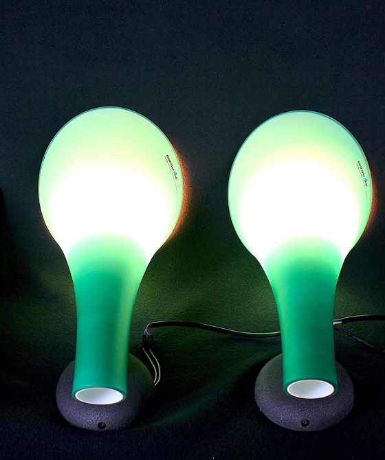 Image 1 of Four Green Murano Glass Wall Lights, Carlo Nason For Murano Due