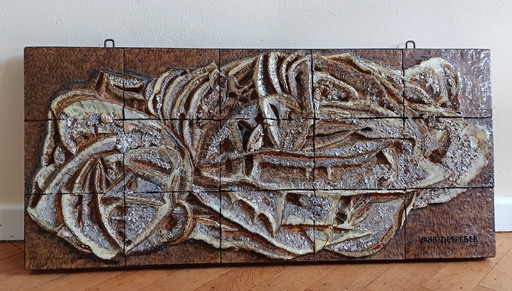 Ceramic Panel By Yana Desaeger (1924-2004)