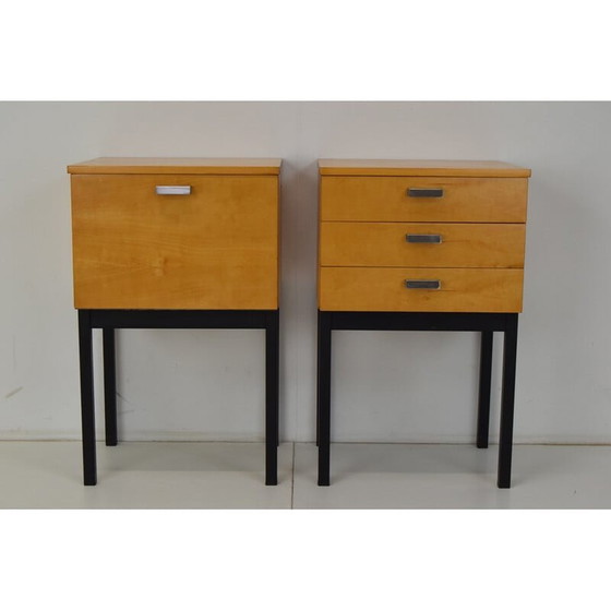 Image 1 of Coppia di comodini minimalisti di metà secolo di Up Zavody Bucovice, Cecoslovacchia, anni '70