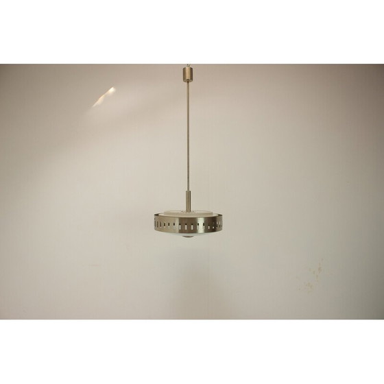 Image 1 of Mid century glass and metal pendant lamp, Germany 1969