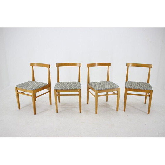 Image 1 of Set of 4 vintage wooden dining chairs, Czechoslovakia 1960