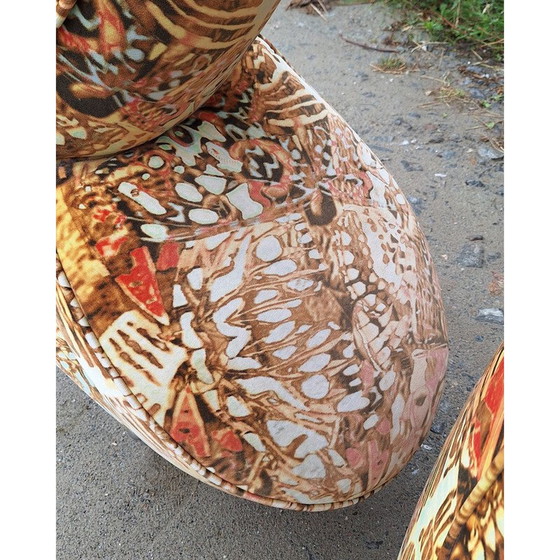 Image 1 of Pair of vintage armchairs in multicolored velvet for Bretz, Germany 1990