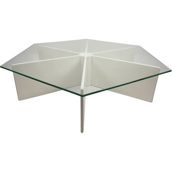 Image 1 of Vintage T878 plywood and glass coffee table by Pierre Paulin for Artifort, 1960