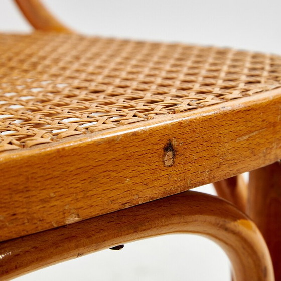 Image 1 of Vintage beechwood chair with bentwood frame and rattan seat, 1960s