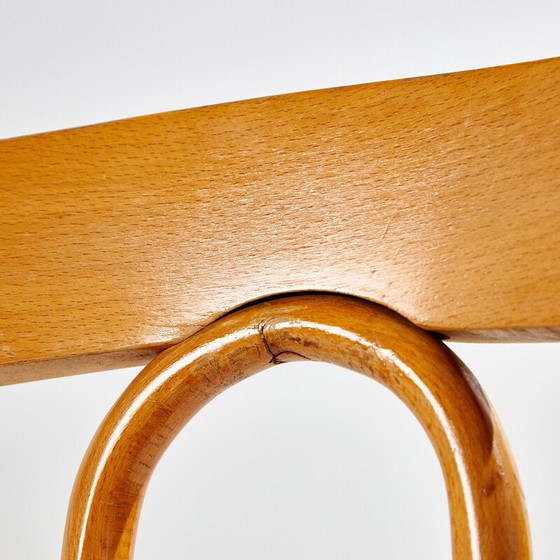 Image 1 of Vintage beechwood chair with bentwood frame and rattan seat, 1960s