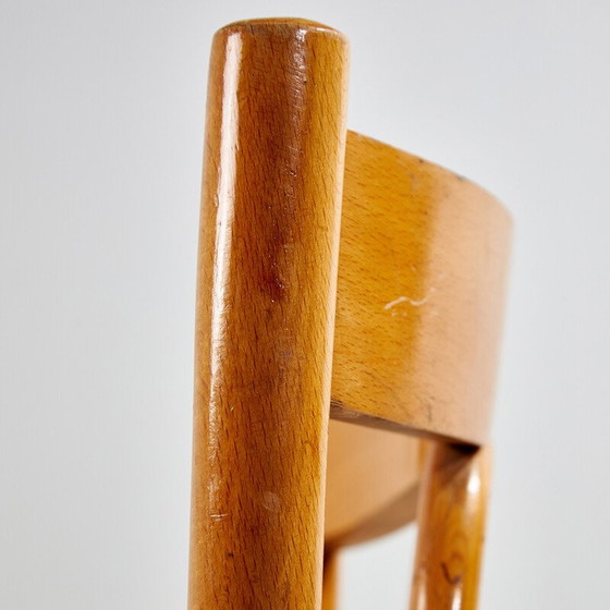 Image 1 of Vintage beechwood chair with bentwood frame and rattan seat, 1960s