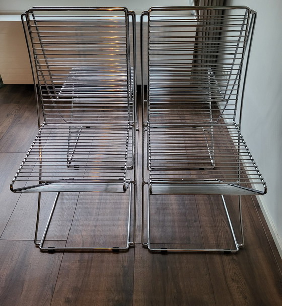 Image 1 of Conjunto de 4 sillas de alambre al estilo de Till Behrens, años 80 