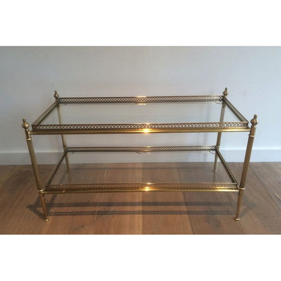 Image 1 of Tavolino da caffè neoclassico in ottone vintage, 1940