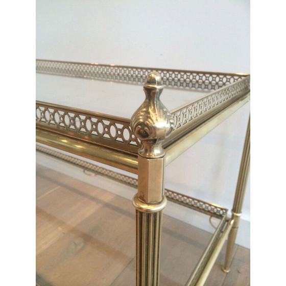 Image 1 of Tavolino da caffè neoclassico in ottone vintage, 1940