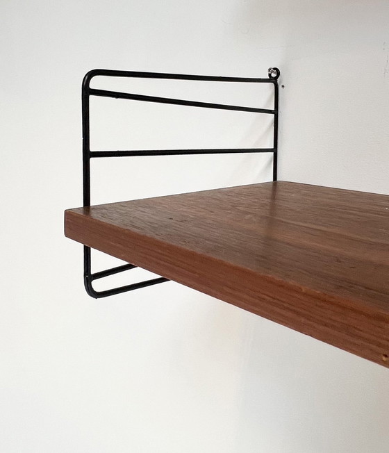 Image 1 of String Design 6-Piece Wall Rack Brown, 1960S