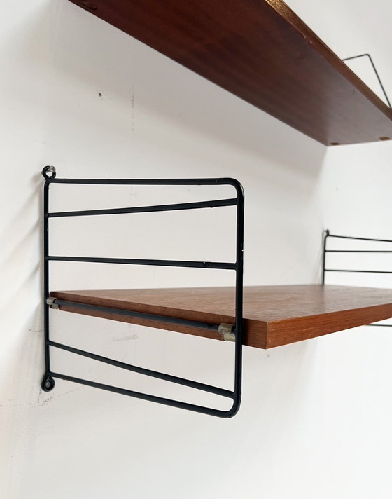 Image 1 of String Design 6-Piece Wall Rack Brown, 1960S