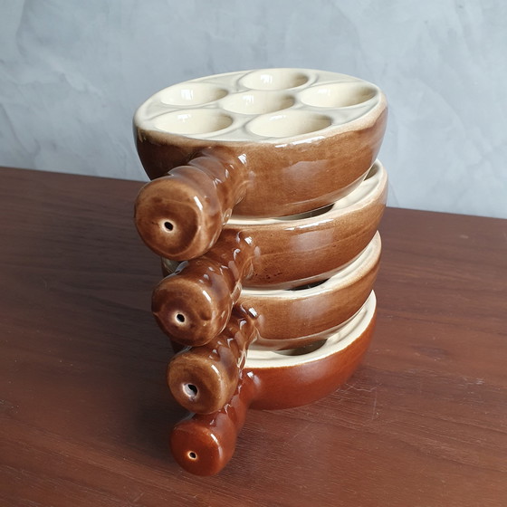 Image 1 of 4 Snail Pans From Emile Henry Vintage 1970s