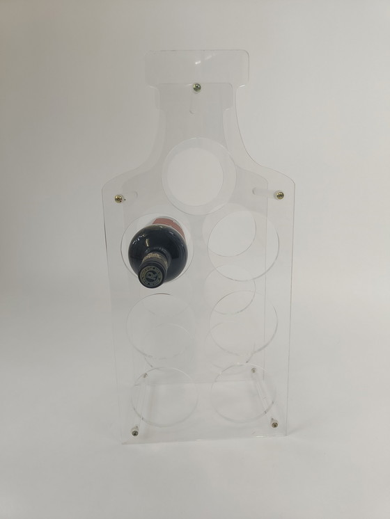 Image 1 of Portabottiglie vintage in plexiglas e lucite, anni &#39;70