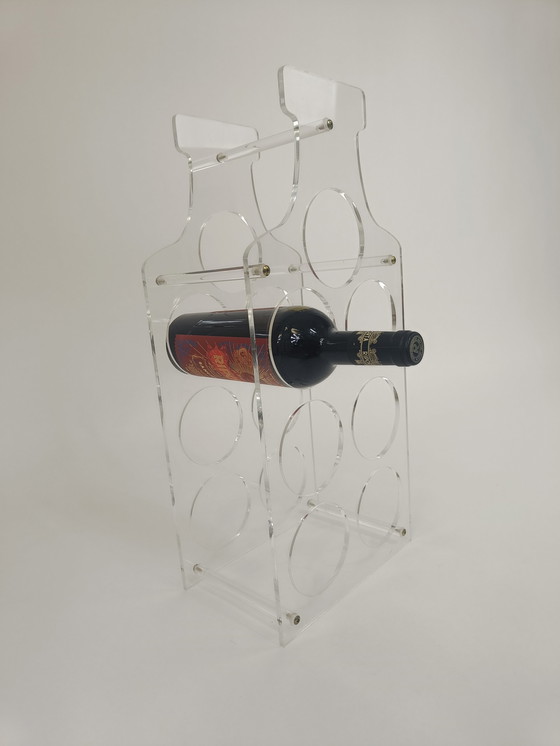 Image 1 of Portabottiglie vintage in plexiglas e lucite, anni &#39;70