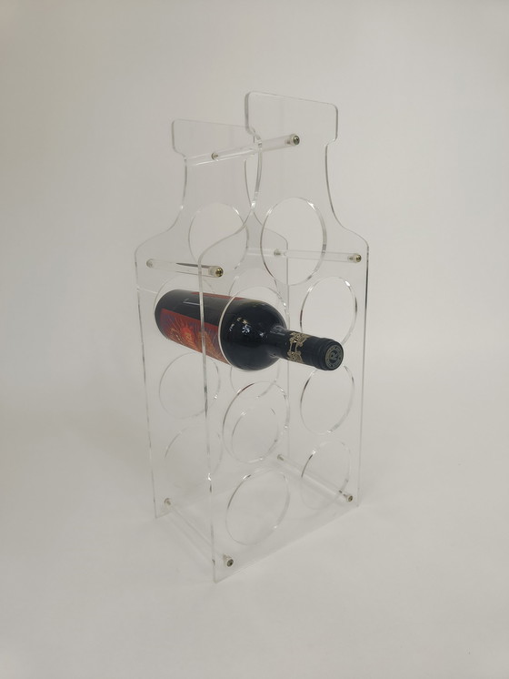Image 1 of Portabottiglie vintage in plexiglas e lucite, anni &#39;70