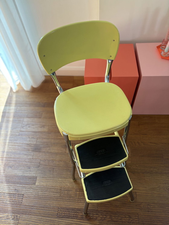 Image 1 of Cosco high chair Children's chair Stair chair Bar stool 50s yellow metal