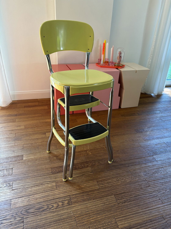 Image 1 of Cosco high chair Children's chair Stair chair Bar stool 50s yellow metal