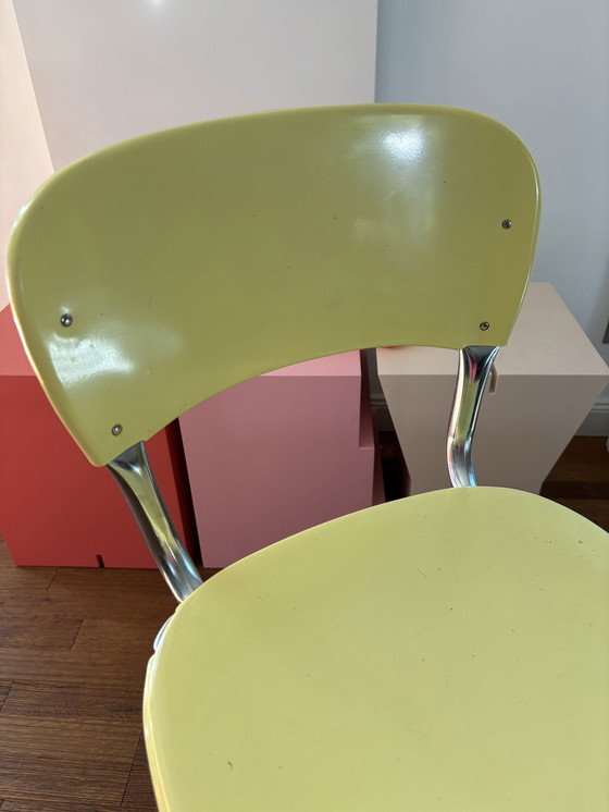 Image 1 of Cosco high chair Children's chair Stair chair Bar stool 50s yellow metal