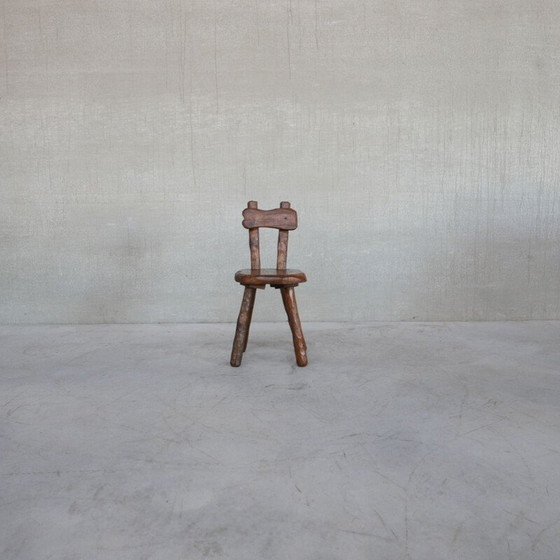 Image 1 of Vintage Brutalist oakwood chair, Belgium 1950s