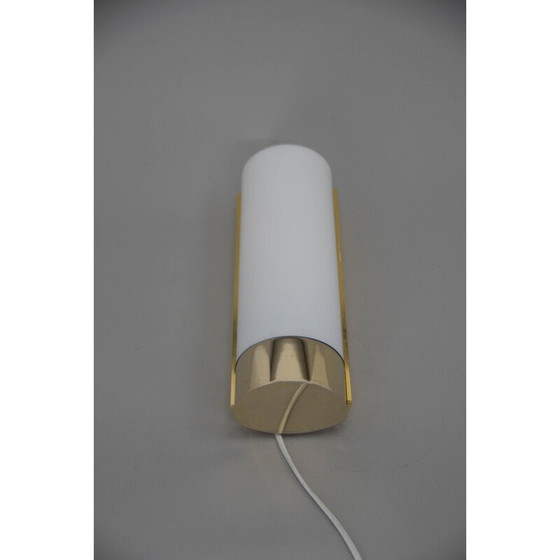Image 1 of Brass and opaline glass wall lamp for Glashutte Limburg, 1970s