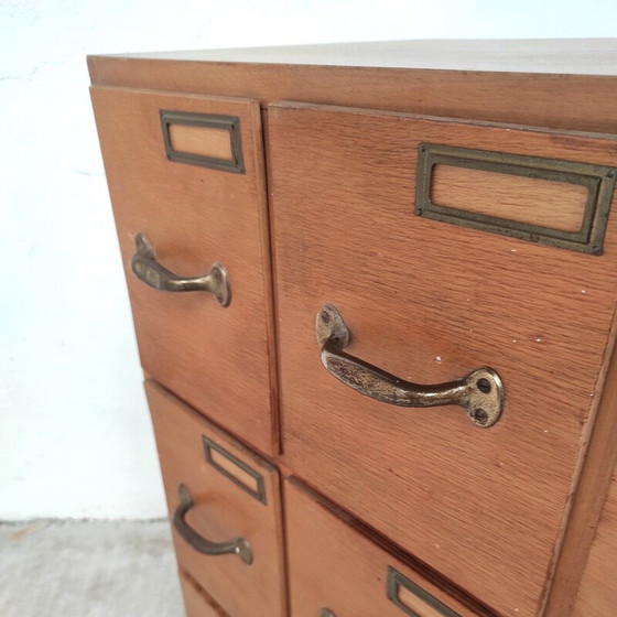 Image 1 of Vintage workshop furniture in solid wood and metal with 9 drawers