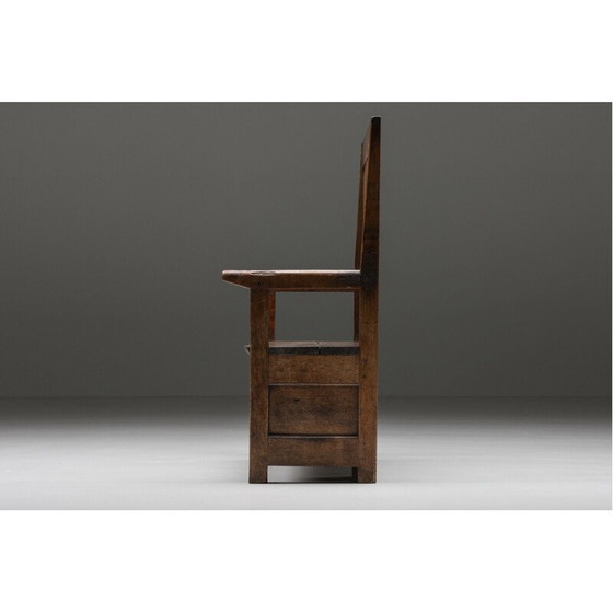 Image 1 of Vintage high back wooden Wabi-Sabi Pray bench, 1880s