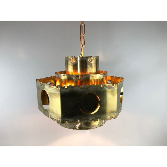 Image 1 of Vintage brass suspension by Svend Aage Holm Sørensen for Thea Metal, Denmark 1960